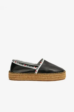 Moschino Černé dámské kožené espadrilky - Dámské