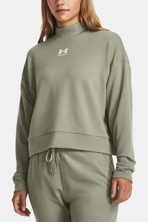 Under Armour Mikina UA Rival Terry Mock Crew-GRN - Dámské