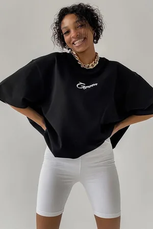 MADMEXT černé potištěné oversized tričko