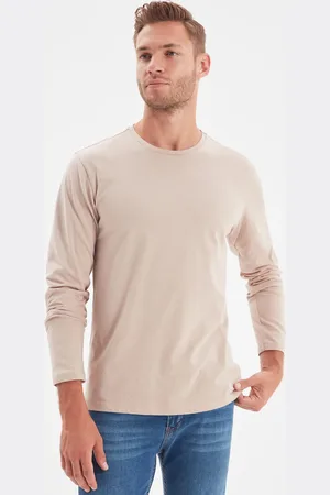 Trendyol Pánské triko s dlouhým rukávem Basic