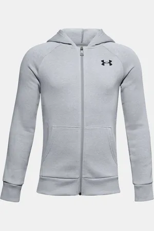 Under Armour Mikina Ua Rival Cotton Fz Hoodie-Gry - Kluci