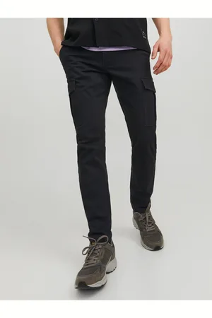 JACK & JONES Černé pánské kalhoty Marco - Pánské