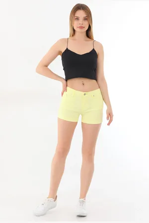 BİKELİFE Mini High Waist Lycra Stretchy Cotton Shorts & Bermuda