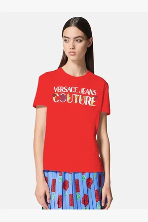 VERSACE Červené dámské tričko - Dámské
