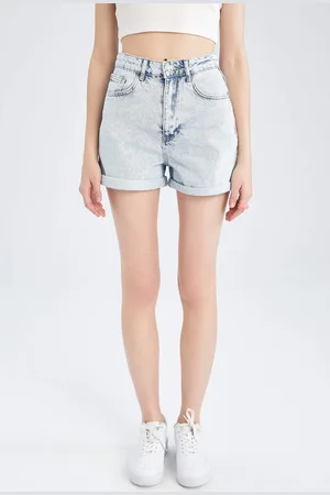 DeFacto Mom Fit Jean High waist Folded Leg Short