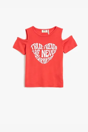 Koton Window Detailed T-Shirt with Short Sleeves Printed