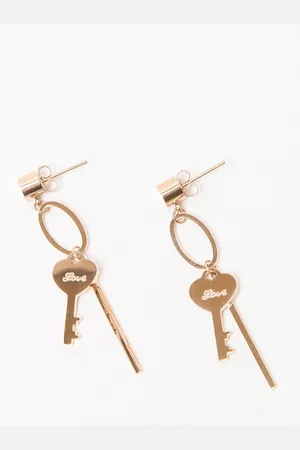 Yups Earrings hanging gold key