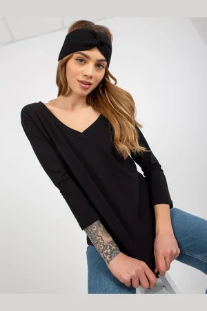 Ex moda Základní bavlněná halenka s výstřihem