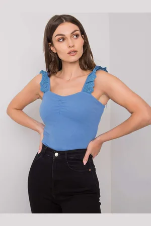 Fancy Tmavě modrý bavlněný top