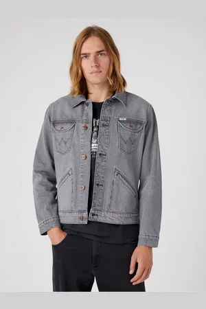 Wrangler Šedá pánská džínová bunda Icons - Pánské