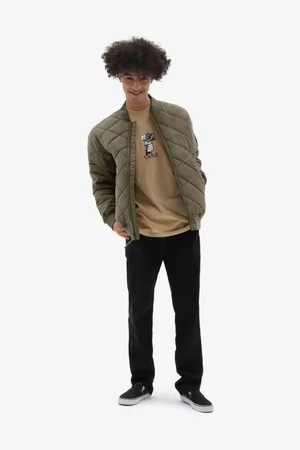 Vans Hnědý pánský prošívaný bomber - Pánské