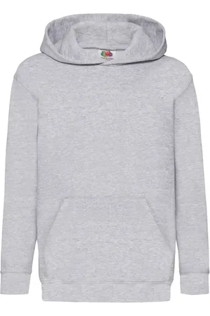 Fruit Of The Loom Šedá dětská mikina s kapucí Classic kangaroo