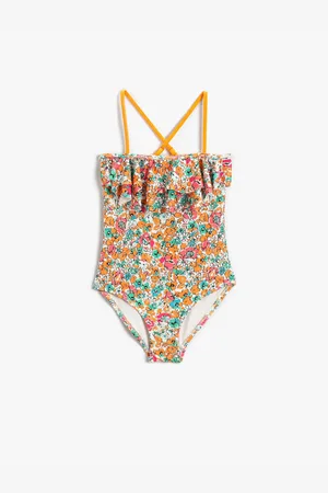 Koton Swimsuit Floral Printed Ruffled