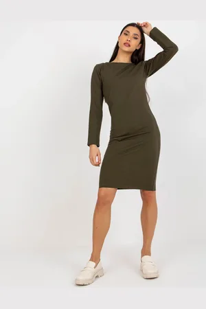 Lily&rose Khaki ležérní mikinové šaty s dlouhým rukávem