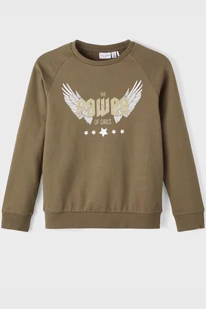 NAME IT Khaki holčičí mikina s potiskem Venus - unisex