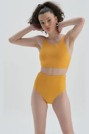 Dagi Yellow Halter Neck Bikini Top