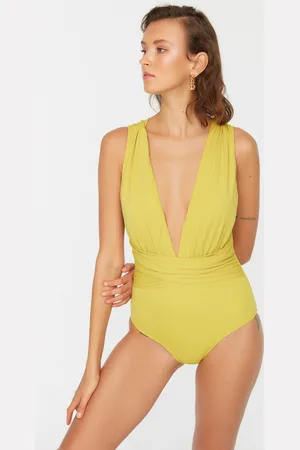Trendyol Dámské plavky Deep V-Neck