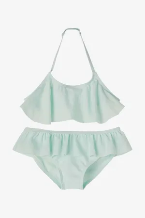 NAME IT Světle zelené holčičí dvoudílné plavky Fini - unisex