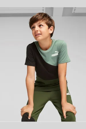 PUMA Černo-zelené klučičí triko Power Cat - Kluci
