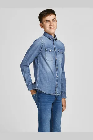 JACK & JONES Světle klučičí svrchní džínová košile Sheridan - Kluci