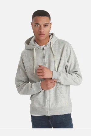 Blend Světle žíhaná mikina na zip s kapucí - Pánské