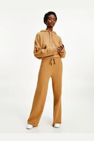 Tommy Hilfiger Hnědé dámské volné tepláky Flex Wide Leg Pant - Dámské