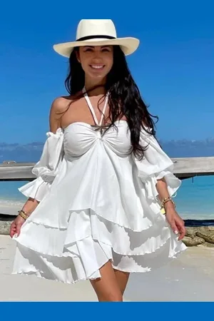 By o la la White dress axp0747. R01