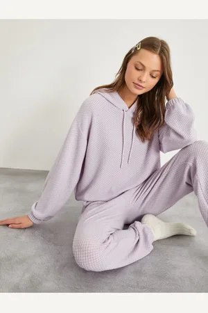 Koton Pajama Top - Purple - Plain