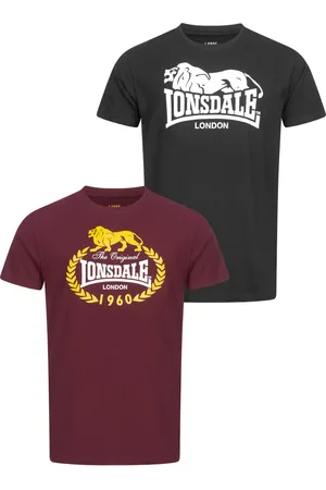 Lonsdale London Pánská trička 117433-Black/Oxblood