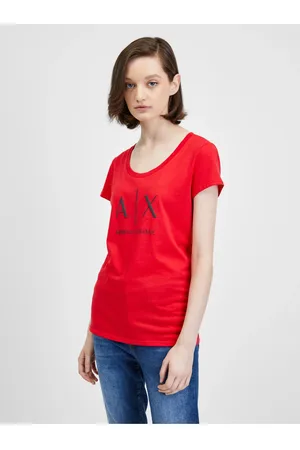 Emporio Armani Červené dámské tričko Exchange - Dámské