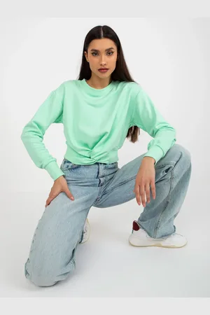 Lily&rose Mint krátká mikina s kapucí a předním uzlem