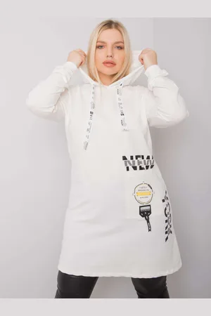 RELEVANCE Bavlněná tunika Ecru plus size