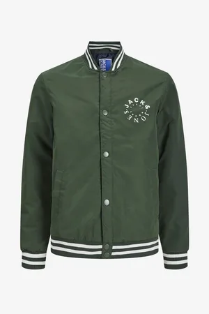 JACK & JONES Zelená klučičí lehká bunda Warrior - Kluci