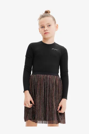 Desigual Hnědo-černé holčičí šaty Paula - Holky