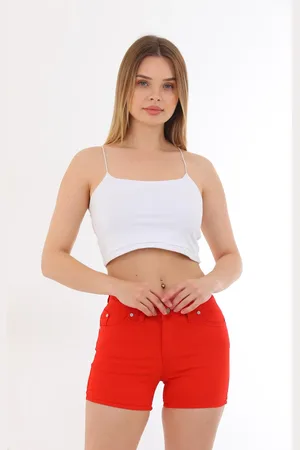 BİKELİFE Mini High Waist Lycra stretchy Cotton Shorts & Bermudas