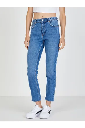Tally Weijl Modré dámské zkrácené slim fit džíny - Dámské