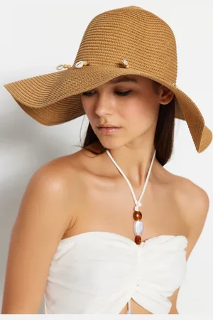 Trendyol Camel Shell Detail Straw Hat for Women
