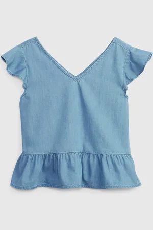 GAP Dětský bavlněný top peplum - Holky