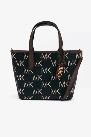 Michael Kors Hnědo- dámská vzorovaná kožená kabelka 2v1 Open To - Dámské