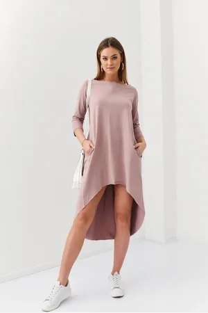 Fasardi Asymetrické oversize cappuccino šaty