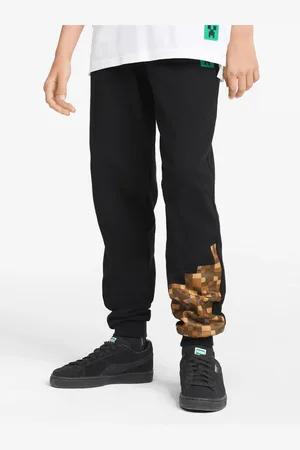 PUMA Černé klučičí tepláky x MINECRAFT - unisex