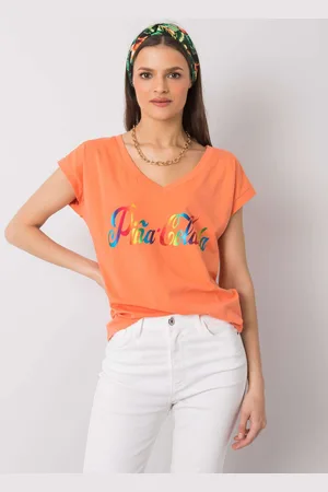 Fancy Oranžové tričko s barevným potiskem