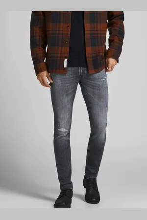JACK & JONES Tmavě šedé skinny fit džíny Iliam - Pánské