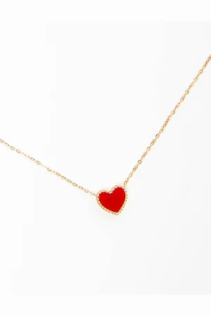 Yups Gold necklace with red heart