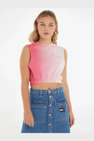 Tommy Hilfiger Růžový dámský crop top Tommy Jeans - Dámské