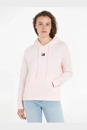 Tommy Hilfiger Světle růžová dámská mikina Tommy Jeans TJW XS Badge Hoodie - Dámské