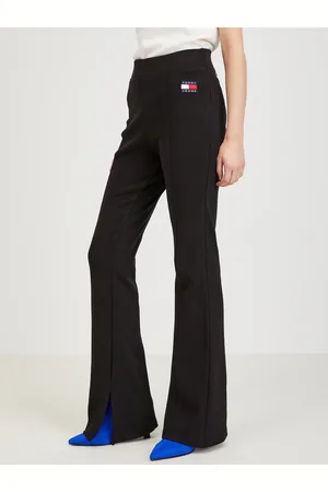 Tommy Hilfiger Černé dámské flared fit kalhoty Tommy Jeans - Dámské