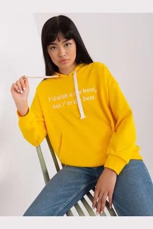 Lily&rose Dámská tmavě žlutá mikina klokan s nápisem