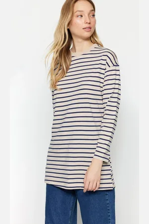 Trendyol Mink Striped Knitted Tunic