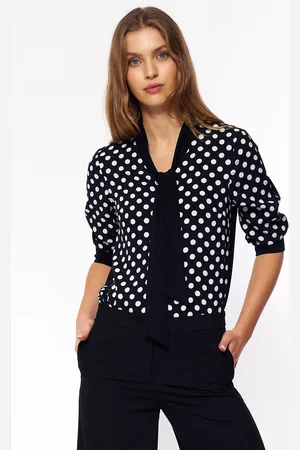 Nife Dámské tričko _Blouse_B140_Black/Peas